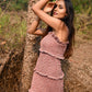 Pink Ruffled Rouge Bodycon Dress