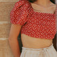 Rebecca Red Cropped Blouse