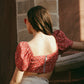 Rebecca Red Cropped Blouse