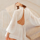 Ivory Silk Open Back Dress